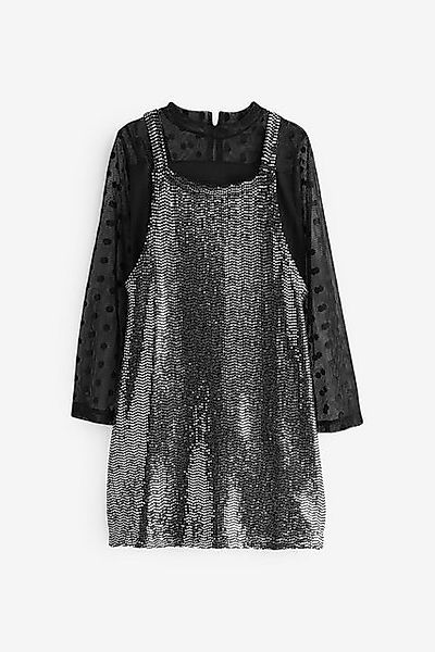 Next Latzkleid Netzoberteil und Pailletten-Latzkleid im Set (2-tlg) günstig online kaufen