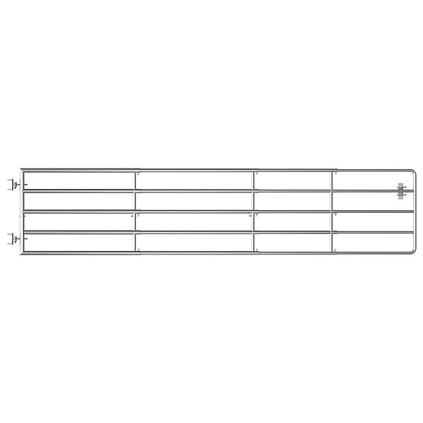 vidaXL 5-Rohre-Weidetor Stahl 150-400 x90 cm Silbern 145987 günstig online kaufen