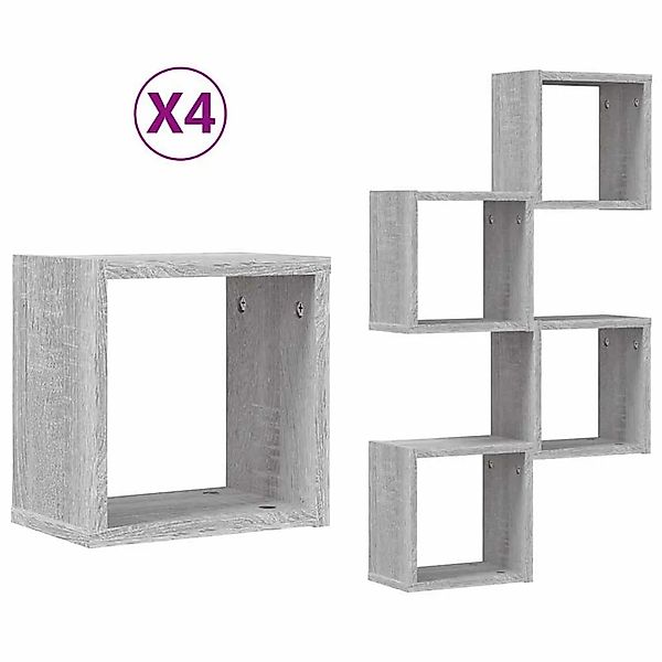 vidaXL Wandregale 4 Stk Graues Sonoma 26 x 15 x 26 cm Holzwerkstoff 815892 günstig online kaufen