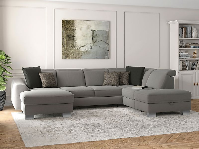 sit&more Wohnlandschaft »Dundee U-Form«, mit Federkern und Edelstahlfüßen, günstig online kaufen