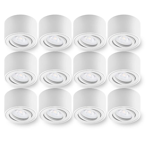 Oktaplex 12er Set Alu Deckenspot Lile S Schwenkbar inkl. LED-Module Warmwei günstig online kaufen