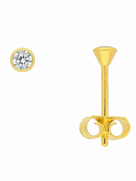 Adelia´s Paar Ohrhänger "333 Gold Ohrringe Ohrstecker Ø 3 mm", mit Zirkonia günstig online kaufen