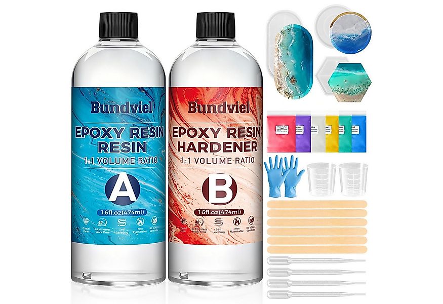 Bundviel Epoxidharz 128oz/70oz/64oz/35oz Epoxidharz Mit Härter Set,Epoxidha günstig online kaufen