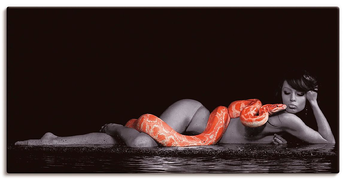Artland Wandbild »Frau in Wasser liegend mit Python«, Frau, (1 St.), als Le günstig online kaufen