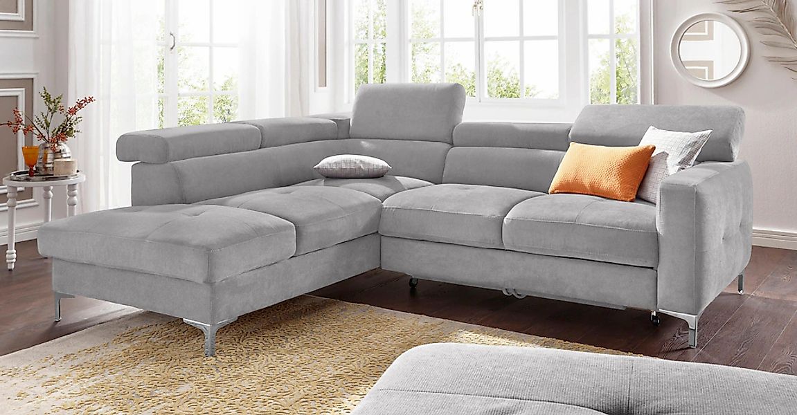 COTTA Ecksofa "Sammy L-Form" mit Kopfteilverstellung, wahlweise mit Bettfun günstig online kaufen
