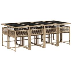 vidaXL Garten-Essgruppe 9-tlg. Garten-Essgruppe mit Kissen günstig online kaufen