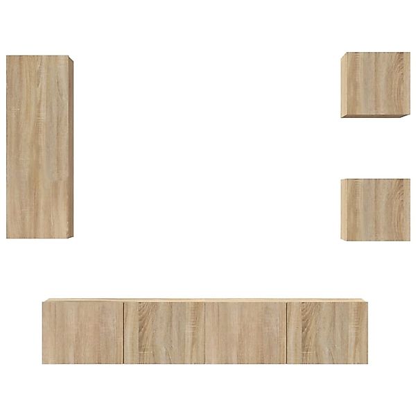 vidaXL 5-Tlg TV-Schrank-Set Sonoma-Eiche Holzwerkstoff 3114440 günstig online kaufen