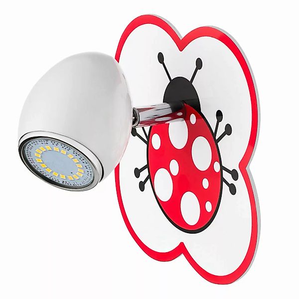 home24 Spot Light LED-Wandleuchte Fly 1-flammig Weiß Stahl LED 10x13x14 cm günstig online kaufen