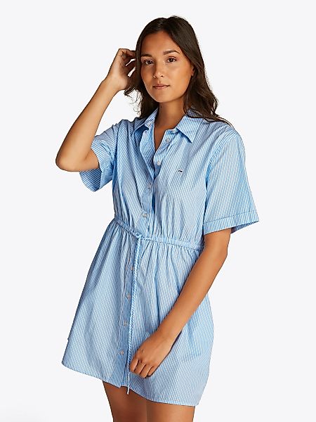 Tommy Jeans Shirtkleid "TJW MINI STRIPE SHIRT DRESS", mit Taillen Bindeband günstig online kaufen