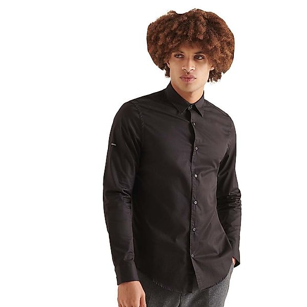 Superdry Modern Tailor Langarm Hemd M Black günstig online kaufen