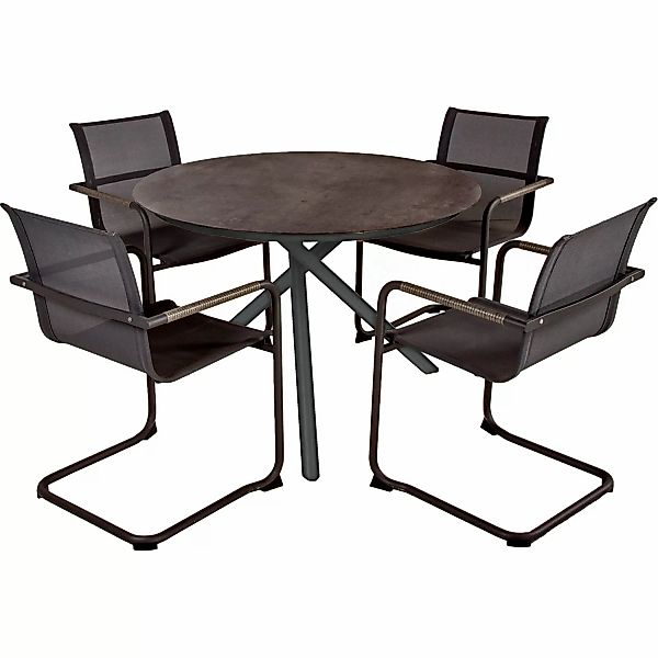 Garden Pleasure Gartenmöbel-Set 08 Sophia 5-teilig Anthrazit günstig online kaufen