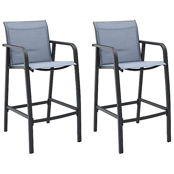 vidaXL Gartenstuhl Garten-Barstühle 2 Stk. Grau günstig online kaufen