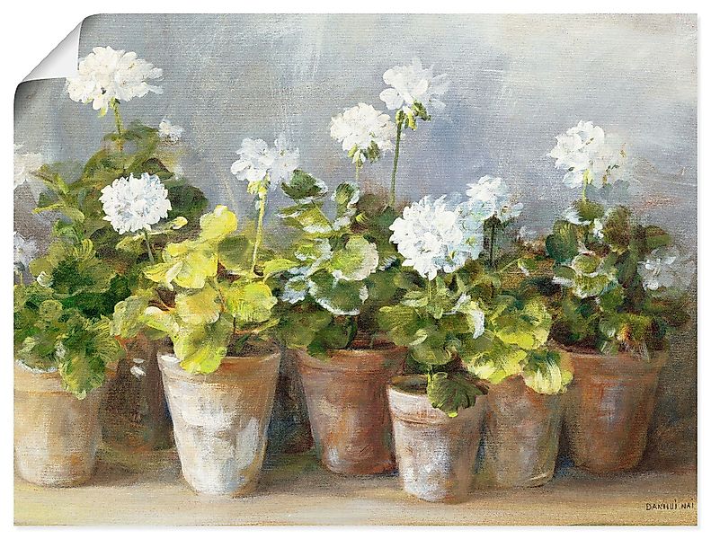 Artland Wandbild Weiße Geranien, Blumen (1 günstig online kaufen