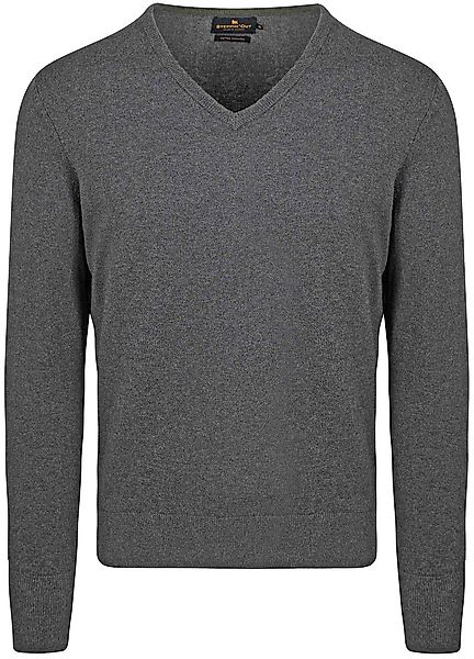 Steppin' Out Pullover V-Ausschnitt Merinowolle Anthrazit - Größe 3XL günstig online kaufen