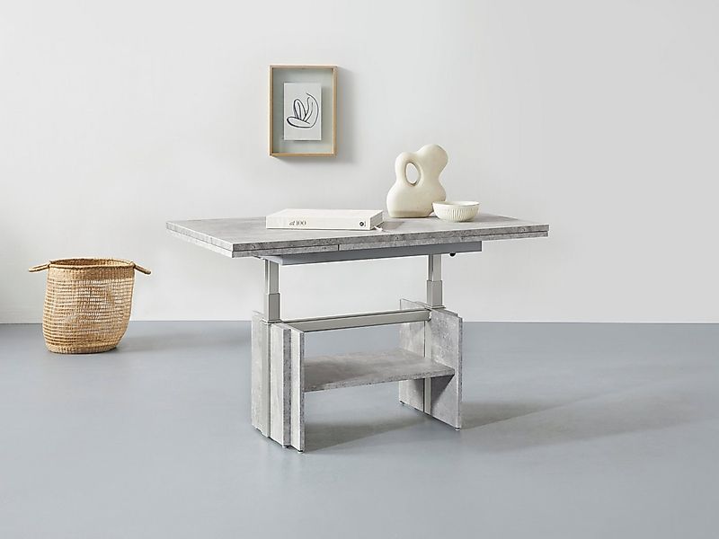 HELA Couchtisch Funktionscouchtisch Henner, höhenverstellbar und ausziehbar günstig online kaufen