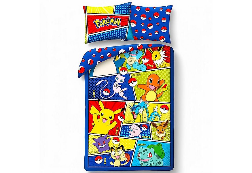 POKÉMON Bettwäsche mit Reißverschluss, Baumwolle, 2 teilig, Wendebettwäsche günstig online kaufen