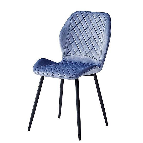 Blaue Esszimmerstühle aus Samt Gestell aus Metall (4er Set) günstig online kaufen