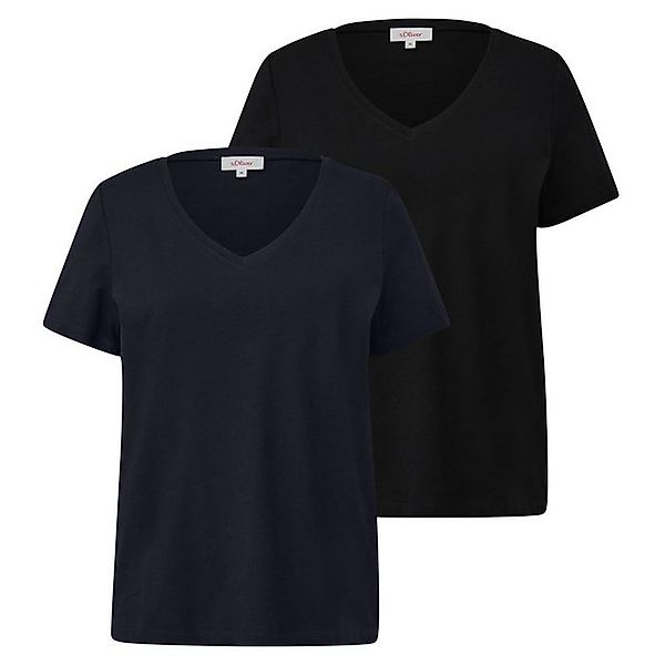 s.Oliver T-Shirt Basic (2-tlg) V-Ausschnitt, kurze Ärmel, 2er Pack günstig online kaufen