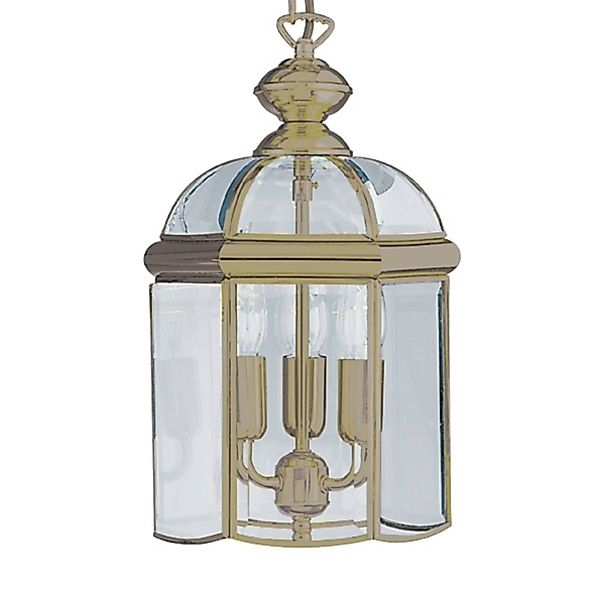 Searchlight Hängeleuchte »Bevelled Lantern 3Lt Pendant - Antique Brass Meta günstig online kaufen