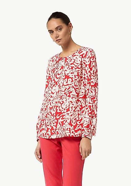 comma Langarmbluse Bluse Bluse mit plissiertem Ausschnitt günstig online kaufen