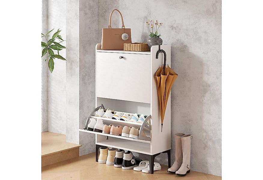 Dripex Schuhschrank mit 2 klappbaren Schubladen und Metallfüßen, verstellba günstig online kaufen