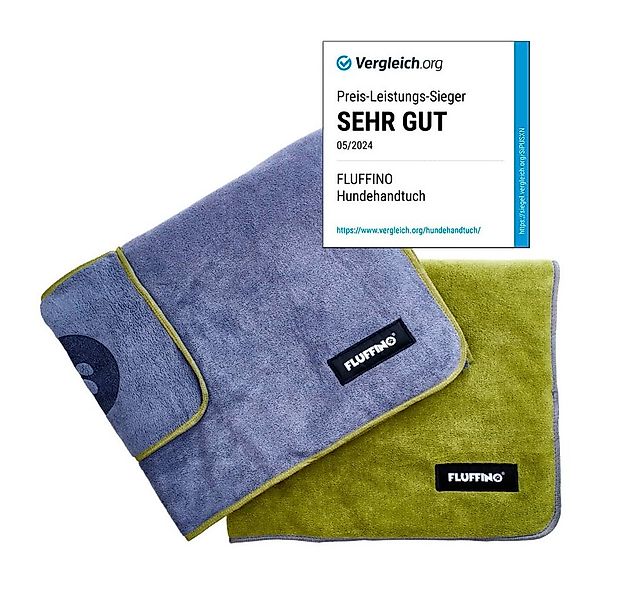 FLUFFINO® Hundehandtuch Mikrofaser 2er-Pack 90x50cm, (2-St), FLUFFINO Hunde günstig online kaufen