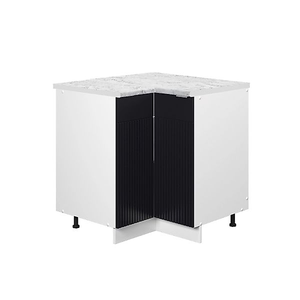 Vicco Eckunterschrank Fame-Line Küchen Eckschrank Schwarz Gestreift 81 cm A günstig online kaufen