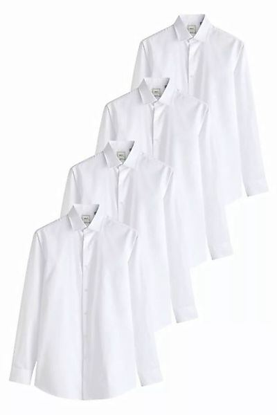 Next Langarmhemd Knitterfreie Slim Fit Hemden, 4er-Pack (1-tlg) günstig online kaufen