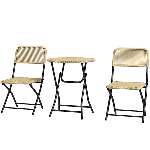 Outsunny Rattan Gartenmöbel-Set 3-tlg. günstig online kaufen