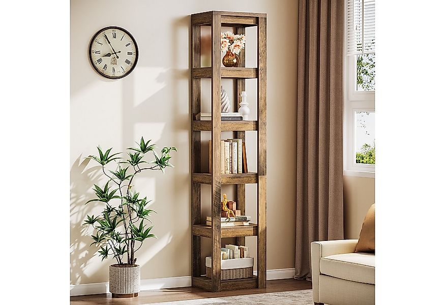 Tribesigns Bücherregal 6-stöckiges Bücherregal, 180 cm, schmales Eckregal f günstig online kaufen