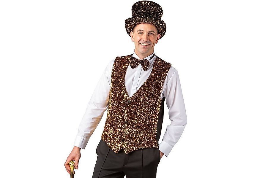 Orlob Kostüm Pailletten Weste Gold Party Outfit Herren günstig online kaufen