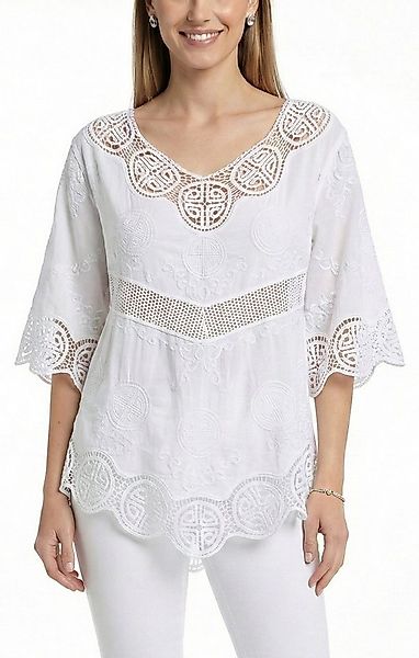 dy_mode Tunika Damen Tunika 3/4 Arm mit Spitze – Leichte Baumwoll Bluse für günstig online kaufen