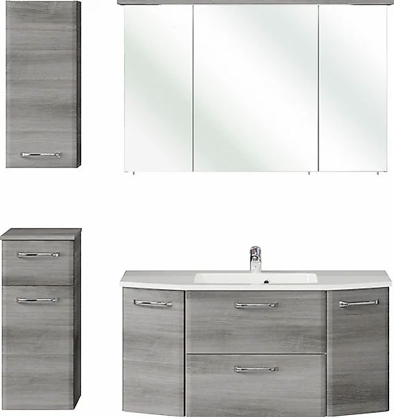 Saphir Badmöbel-Set »Quickset 4-teilig, Mineralmarmor-Waschtisch und LED-Sp günstig online kaufen