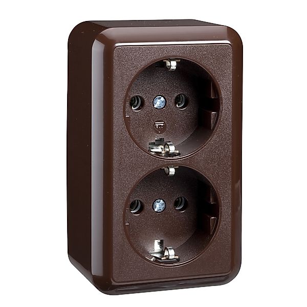 Elso AP-Steckdose 2-fach braun 395402 günstig online kaufen
