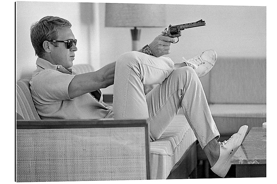 Posterlounge Wandbild Steve McQueen mit Revolver, günstig online kaufen