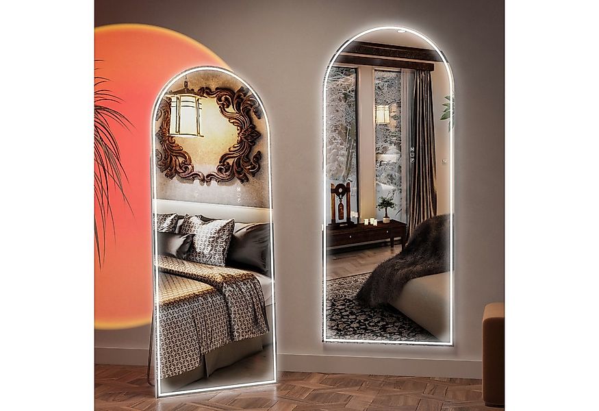 Elemango Ganzkörperspiegel LED-Bogenboden-Spiegel mit 3 Farbwechseln, 165x6 günstig online kaufen