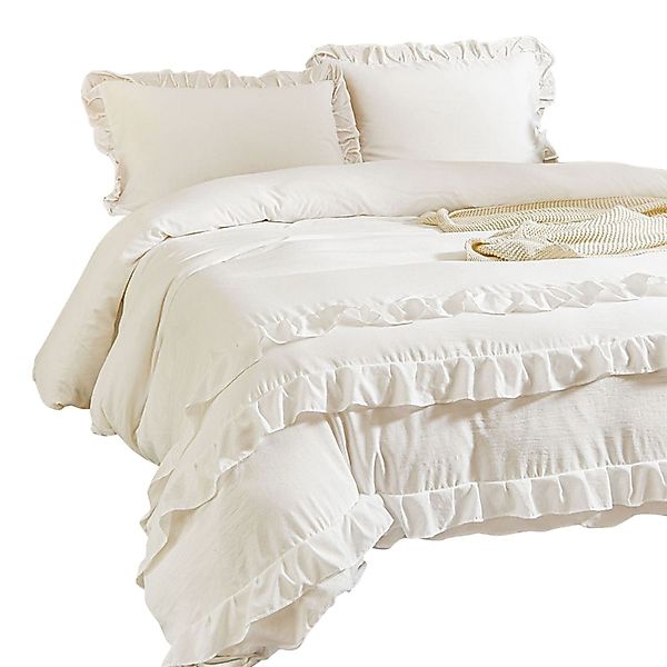 BYSURE Bettwäsche, Polyester, 3 teilig, Unifarben, günstig online kaufen