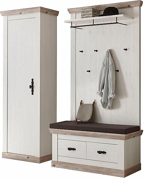 Home affaire Garderoben-Set "Florenz" 3 Stk. tlg. bestehend aus 1 Bank, 1 P günstig online kaufen