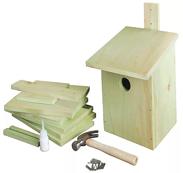 Vogelhaus zum Selberbauen Bausatz Nistkasten Holz Vogelhäuschen 25cm günstig online kaufen