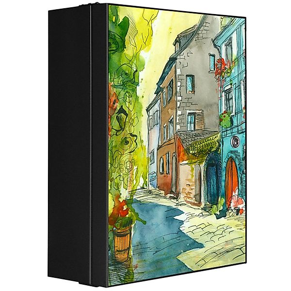 Banjado XXL Medizinschrank Abschliessbar 35x46x15cm Arzneischrank Anthrazit günstig online kaufen