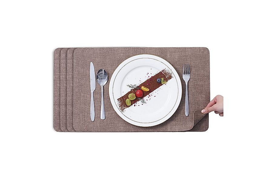 Simurq Platzset Abwaschbar - Beidseitig Nutzbare und Rutschfeste Tischsets, günstig online kaufen