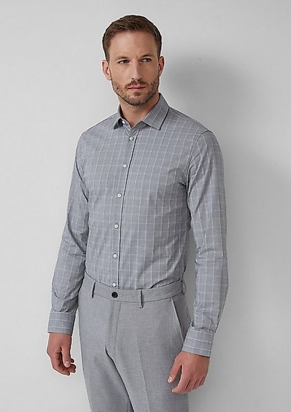 s.Oliver Langarmhemd Hemd Tailored Fit: Fein kariertes Langarmhemd aus Baum günstig online kaufen