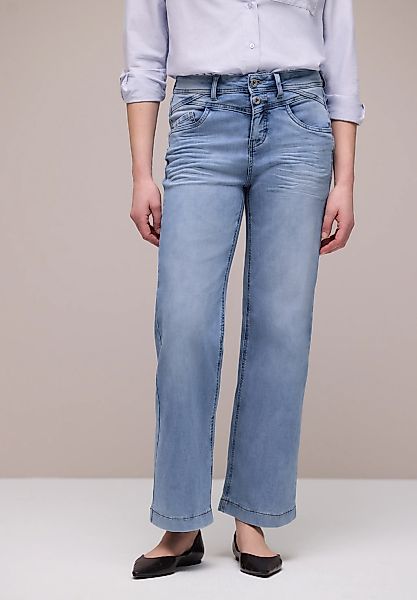 STREET ONE High-waist-Jeans "Style Emee" mit weitem Bein und Viskose mit St günstig online kaufen
