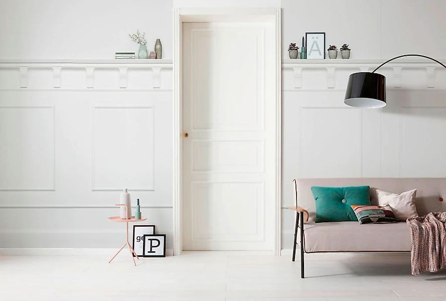 Sanders & Sanders Fototapete Grafik Gelb und Grau 100 x 250 cm 611899 günstig online kaufen