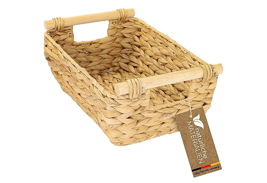 HMF Aufbewahrungskorb Aufbewahrungskorb mit Holzgriffen, Korb geflochten au günstig online kaufen