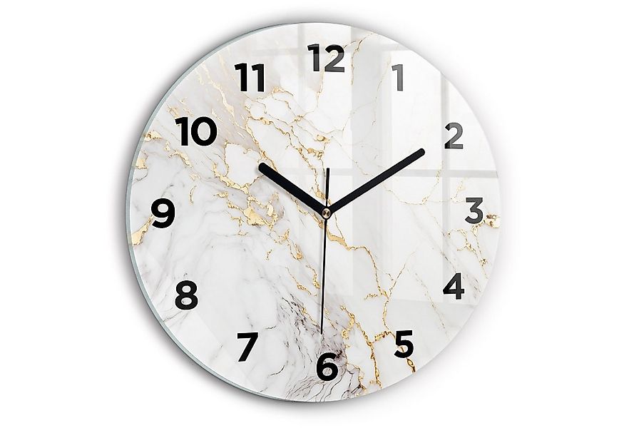 Tulup Wanduhr Glasuhr Marmor Dekorative Runde Uhr aus Gehärtetem Glas Glasw günstig online kaufen