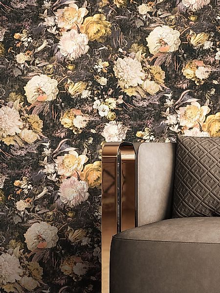 Newroom Vliestapete, Gelb Tapete Floral Blumen günstig online kaufen