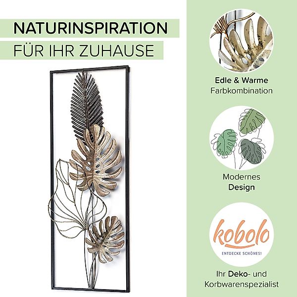 Kobolo Wandbild Metallbild Wanddekoration MONSTERA - günstig online kaufen