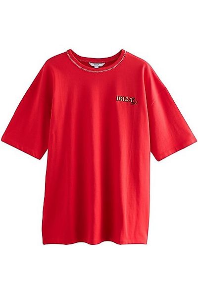 Next T-Shirt Oversized Fit T-Shirt aus Strick mit Grafik (1-tlg) günstig online kaufen
