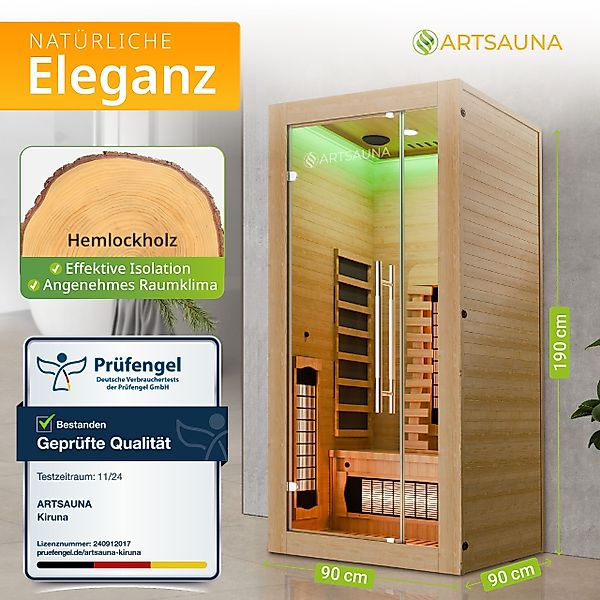 Artsauna Infrarotkabine Kiruna90 Premium Dual Technologie, günstig online kaufen